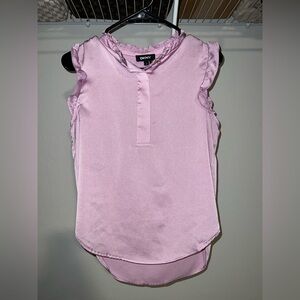 DKNY Women's Light Purple Ruffle Sleeve Blouse